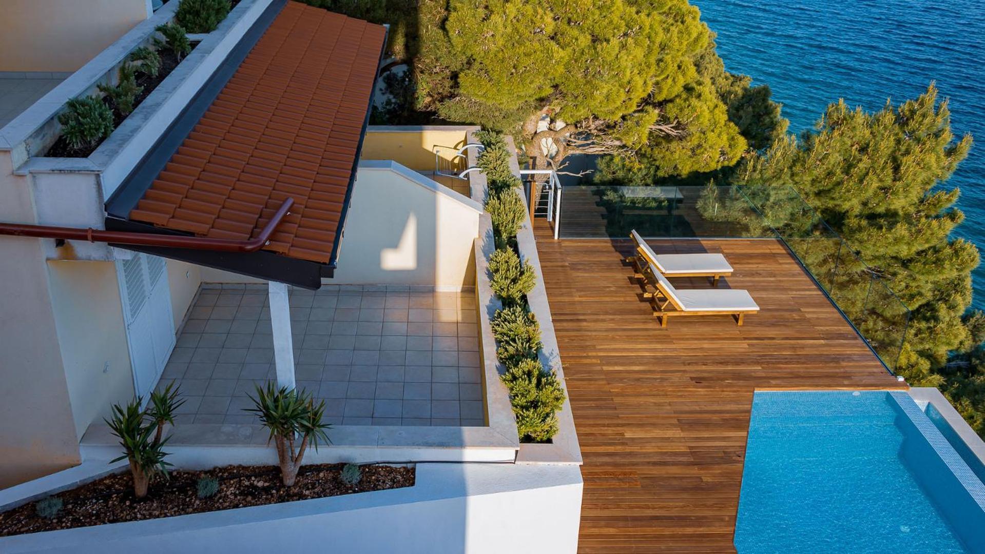 Luxury Apartments Villa Ruzmarina With New Heated Infinity Pool And Lounge Area Marusici  Ngoại thất bức ảnh