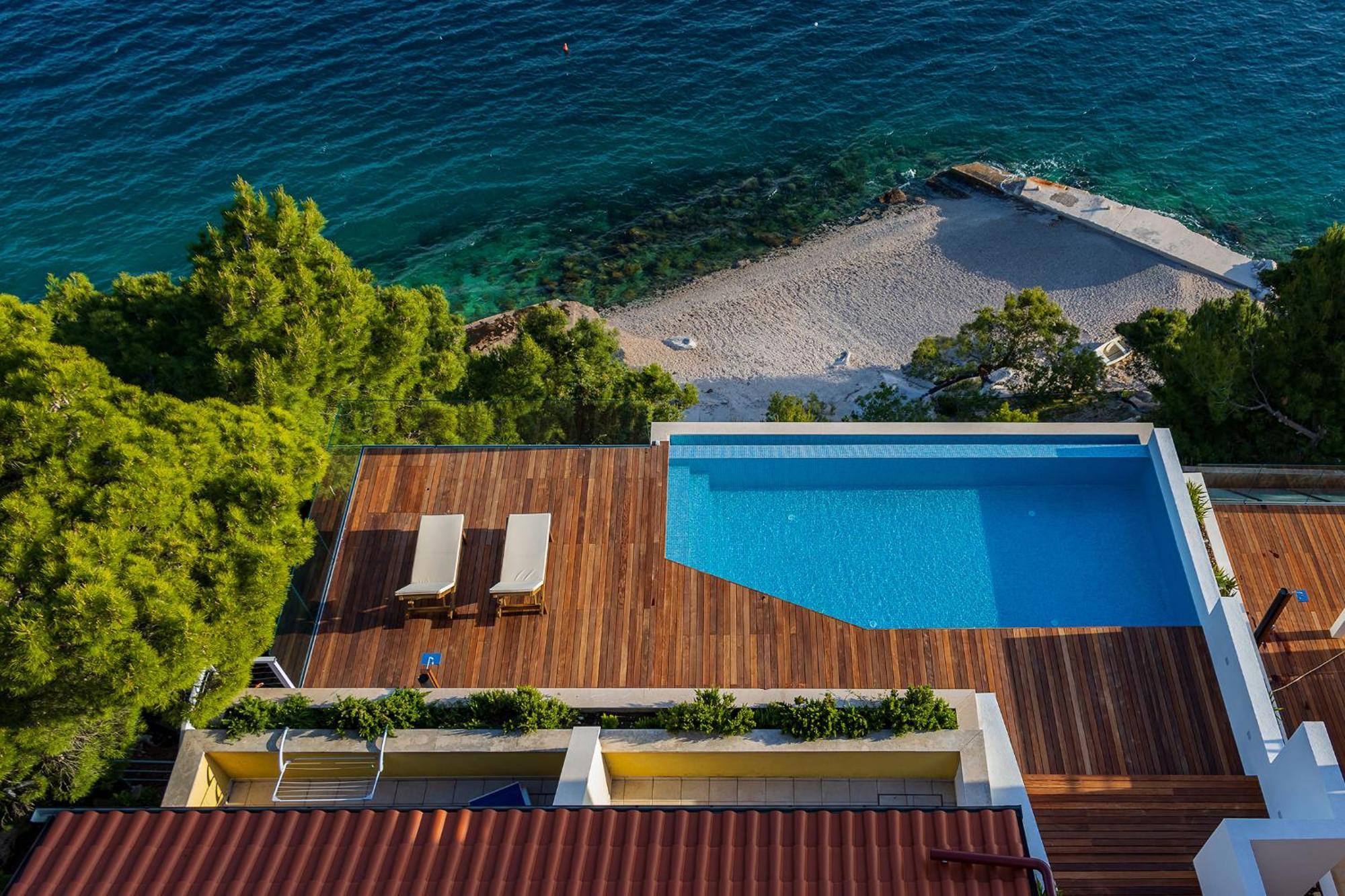 Luxury Apartments Villa Ruzmarina With New Heated Infinity Pool And Lounge Area Marusici  Ngoại thất bức ảnh